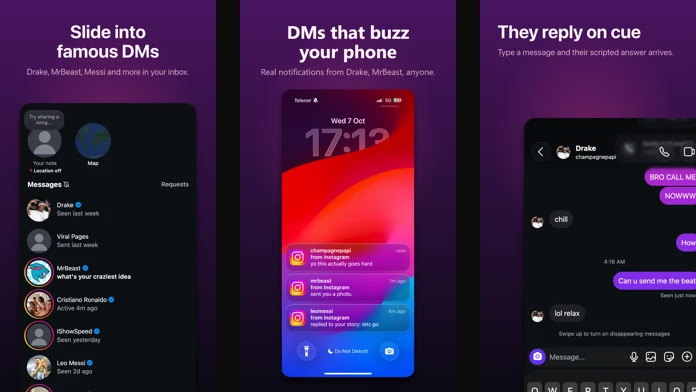 Instagram DM Simulator screenshots